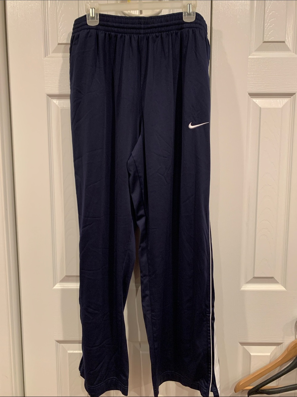 Nike Navy Track Pants with White Swoosh